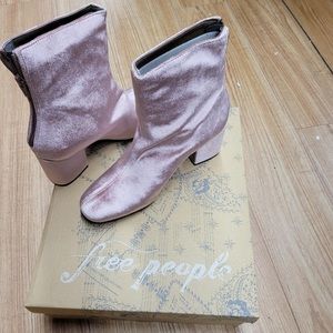 Free People velvet rose booties